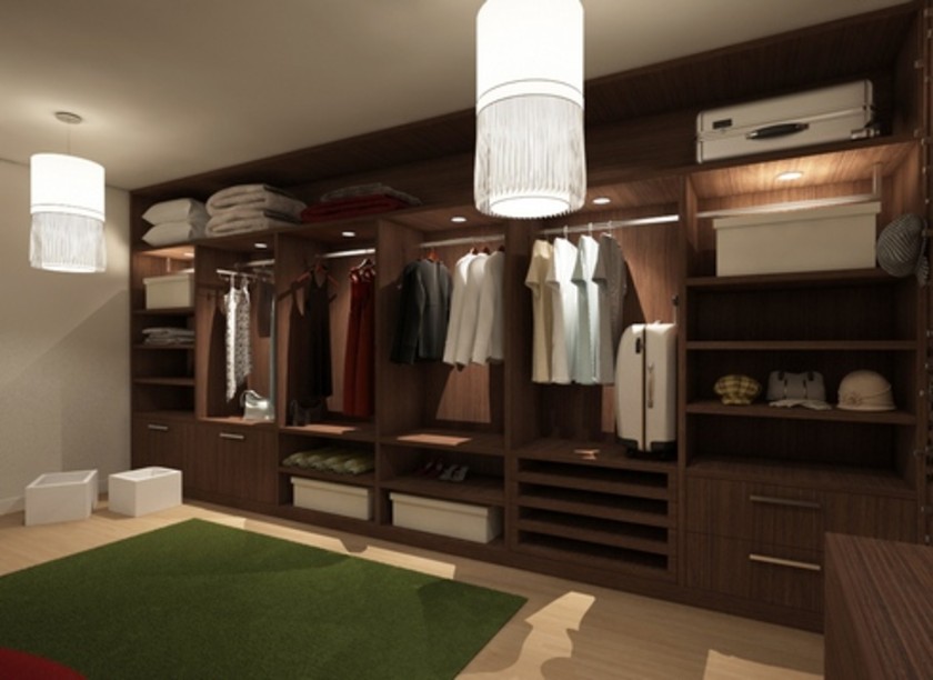 Классическая гардеробная комната из массива с подсветкой Рубцовск