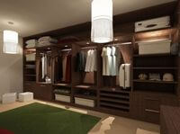 Классическая гардеробная комната из массива с подсветкой Рубцовск