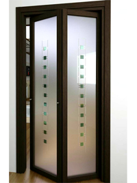 Складные двери гармошка с матовым стеклом Рубцовск
